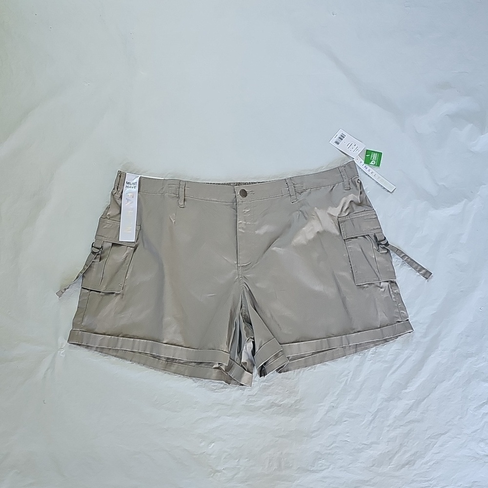 Tinseltown Juniors' Size 17 Poplin Cargo Shorts Taupe New